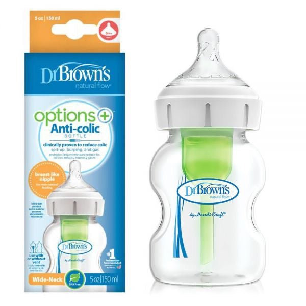 Dr. Brown's - Wide-Neck Options+ Bottle | 150ml | Level 1 Nipple