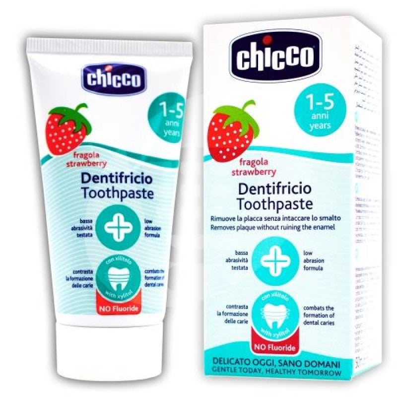 Chicco - Fluoride Free Toothpaste, Strawberry | 12m+