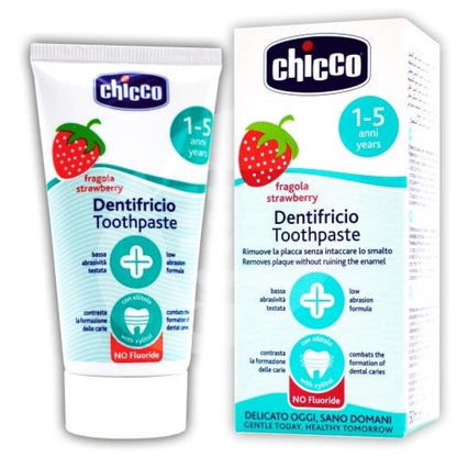 Chicco - Fluoride Free Toothpaste, Strawberry | 12m+