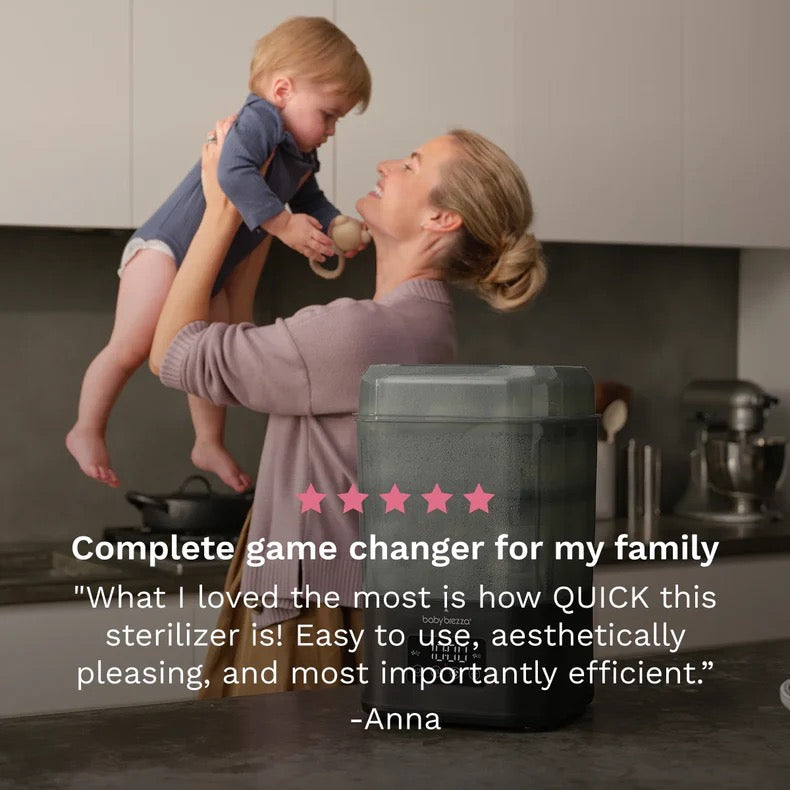 Baby Brezza - SuperQuick™  10 Minute Baby Bottle Sterilizer And Dryer | Matte Black
