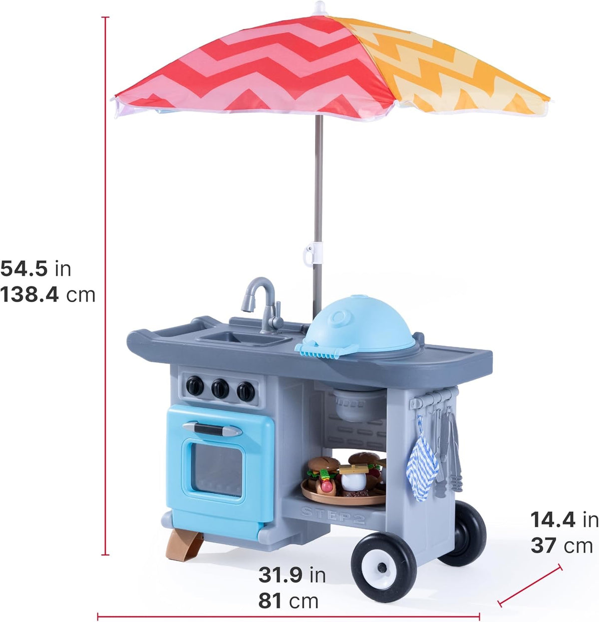 Step2 - Grill & Go BBQ Cart with Lights and Sound | 3Y+ Step2 - Grill & Go BBQ Cart with Lights and Sound | 3Y+