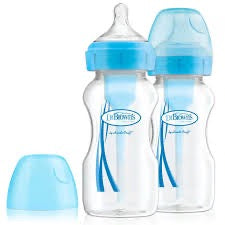 Dr. Brown's - Wide-Neck Options+ Bottle | 270ml | Level 1 Nipple | Blue | Double Pack