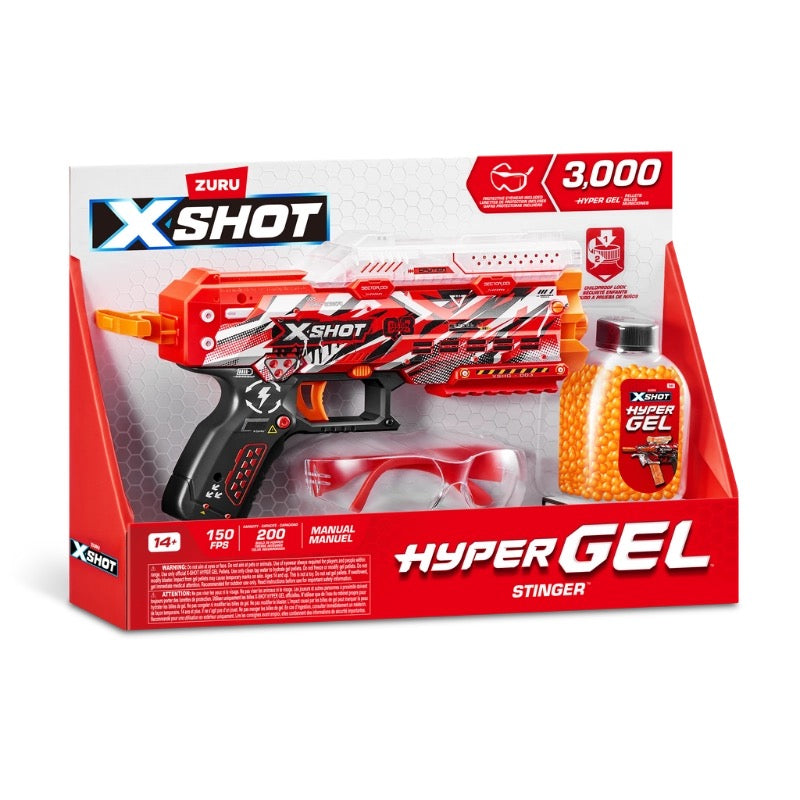X-Shot - Hyper Gel Stinger Blaster Mini | 3000 Gellets | 14Y+ X-Shot - Hyper Gel Stinger Blaster Mini | 3000 Gellets | 14Y+