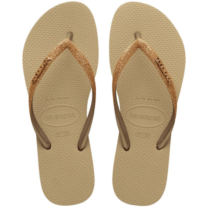 Havaianas - Slim Glitter Flip Flops | Golden