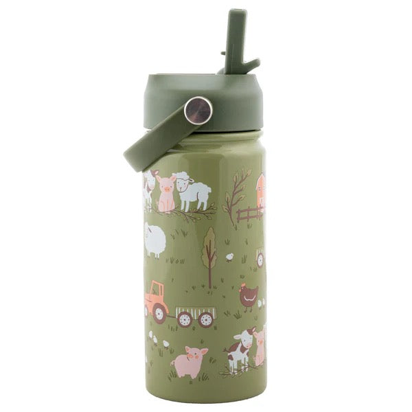 Stephen Joseph - Insulated Stainless Steel Bottle With Handle | 415ml | Farm