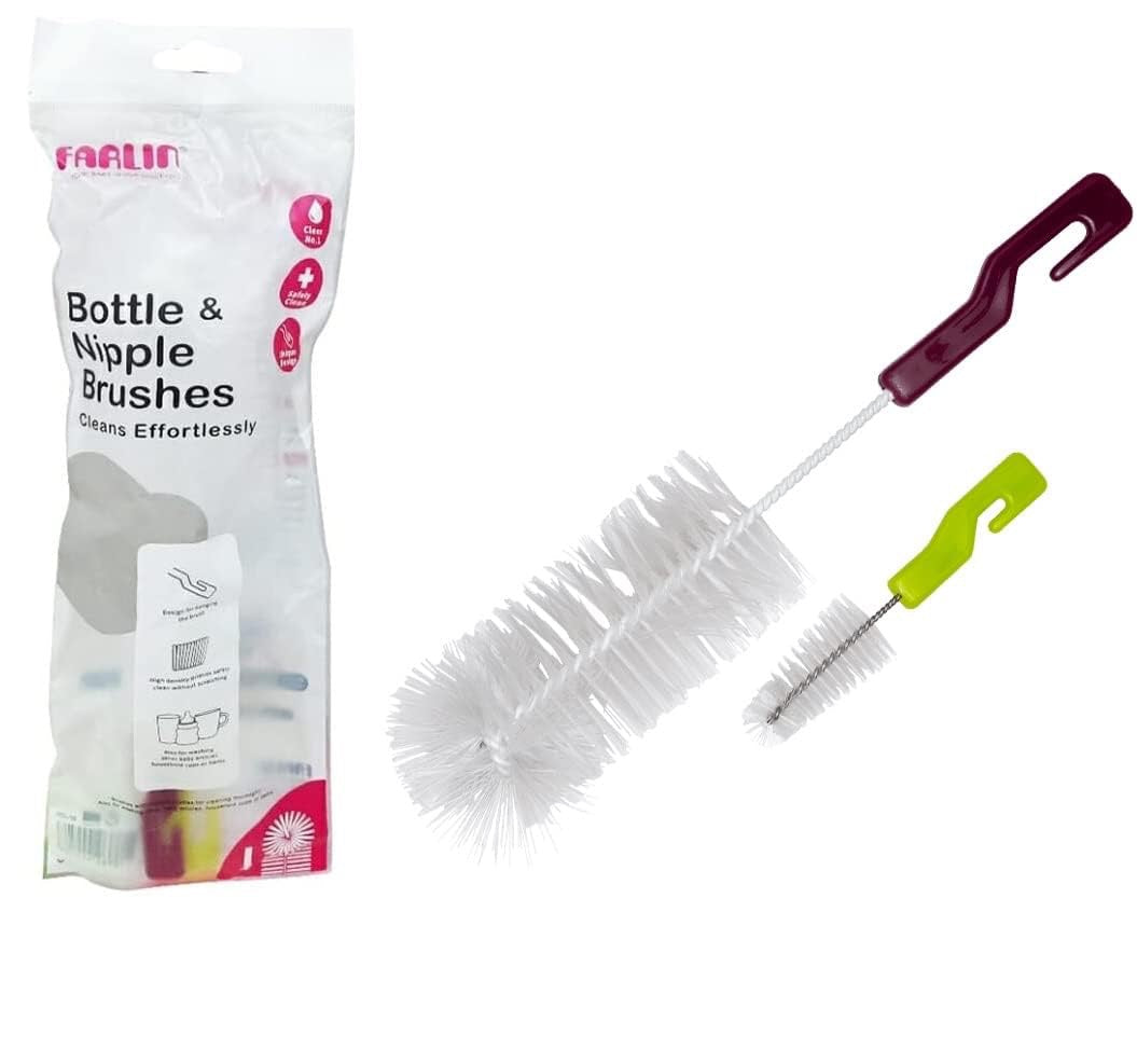 Farlin - Natural Baby Bottle Wash Set + Brush | 700ml X 2 | Liquid