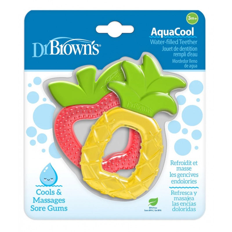 Dr. Brown's - AquaCool Water-Filled Teether | Pineapple & Apple | 2 Pack | 3m+ Dr. Brown's - AquaCool Water-Filled Teether | Pineapple & Apple | 2 Pack | 3m+