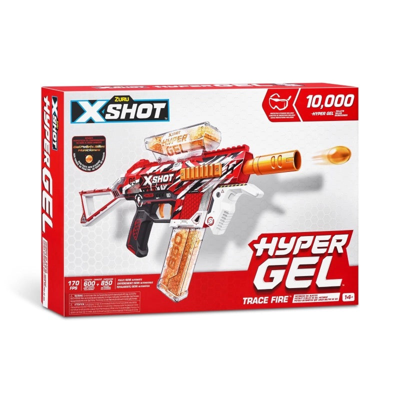 X-Shot - Hyper Gel Trace Fire Medium Blaster | 10,000 Gel Pellets | 14Y+ X-Shot - Hyper Gel Trace Fire Medium Blaster | 10,000 Gel Pellets | 14Y+