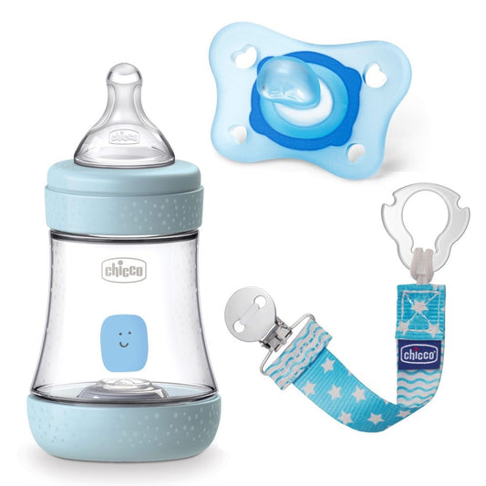 Chicco - Perfect5 Set Silicone Bottle 150ml Pacifier + Clip