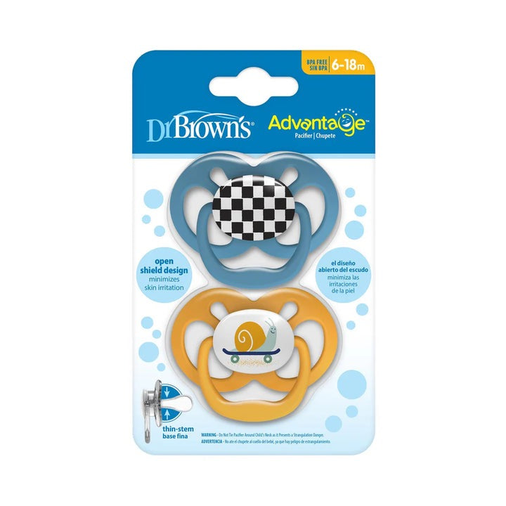 Dr. Brown's - Advantage Pacifier | Stage 2 | 6-18m | Blue | 2-Pack Dr. Brown's - Advantage Pacifier | Stage 2 | 6-18m | Blue | 2-Pack