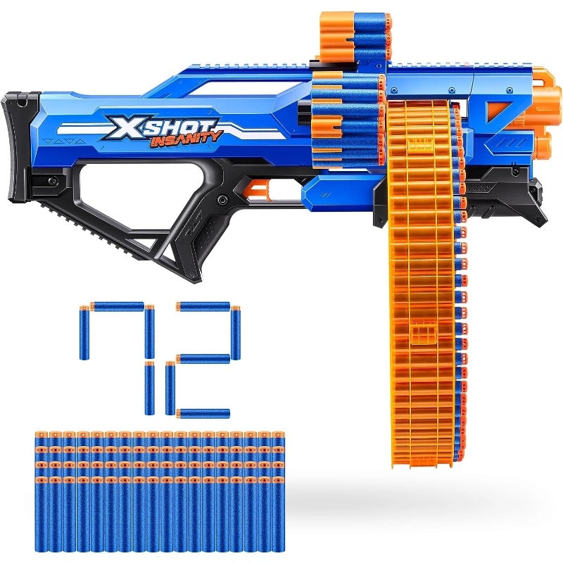 X-Shot - Insanity Mad Mega Barrel Blaster | 72 Darts | 8Y+ X-Shot - Insanity Mad Mega Barrel Blaster | 72 Darts | 8Y+