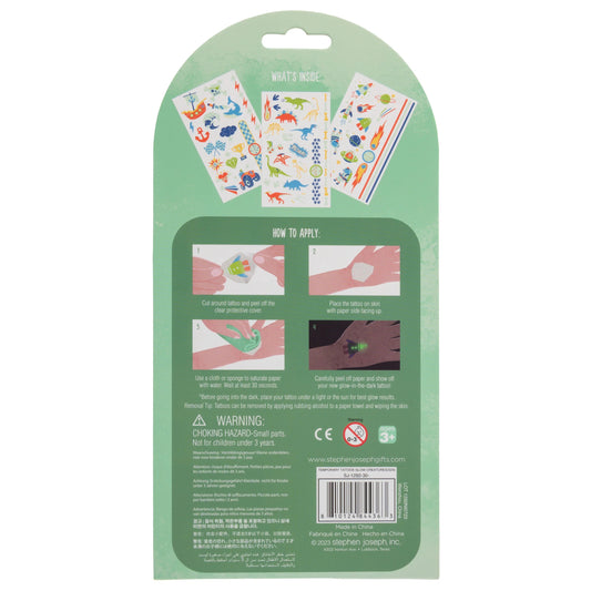 Stephen Joseph - Temporary Tattoos | Glow in the Dark Creatures | 3-6Y