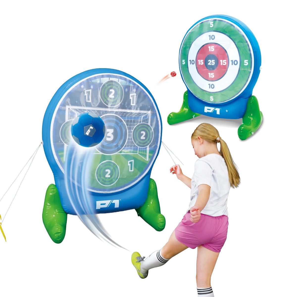 Hape - برج الرياضات متعددة المناطق | لعبة هدف كرة القدم والبيسبول 2 في 1 قابلة للنفخ Hape - برج الرياضات متعددة المناطق | لعبة هدف كرة القدم والبيسبول 2 في 1 قابلة للنفخ