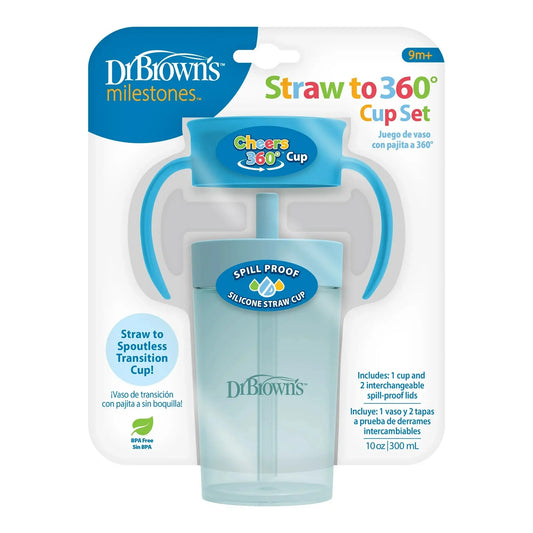 Dr. Brown's - Straw to 360 Cup Set | Ocean Blue | 9m+ | 300ml