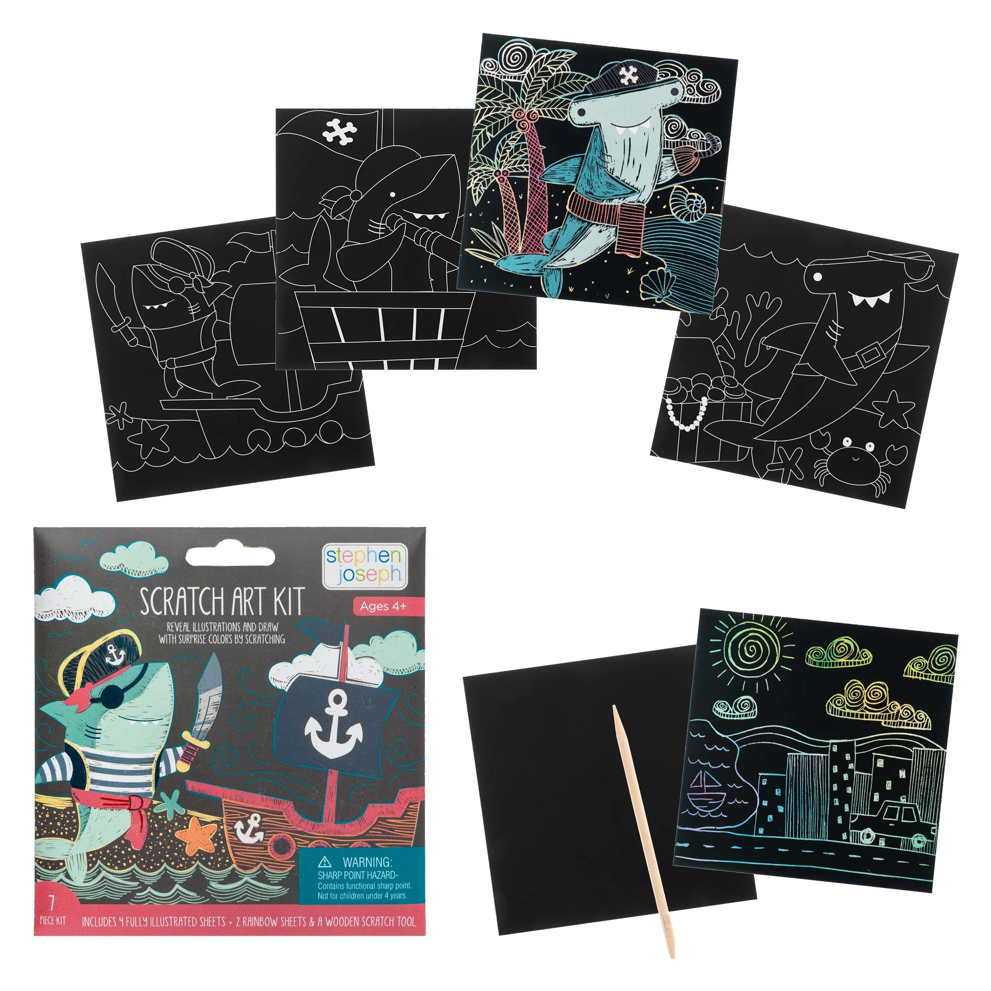 Stephen Joseph - Scratch Art Kit | Shark Stephen Joseph - Scratch Art Kit | Shark
