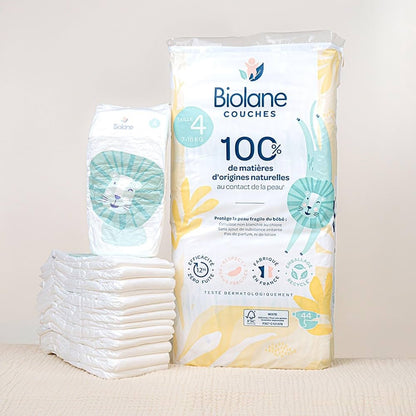 Biolane - Natural Diapers Size 4 | 7-18 kg | 44 Diapers