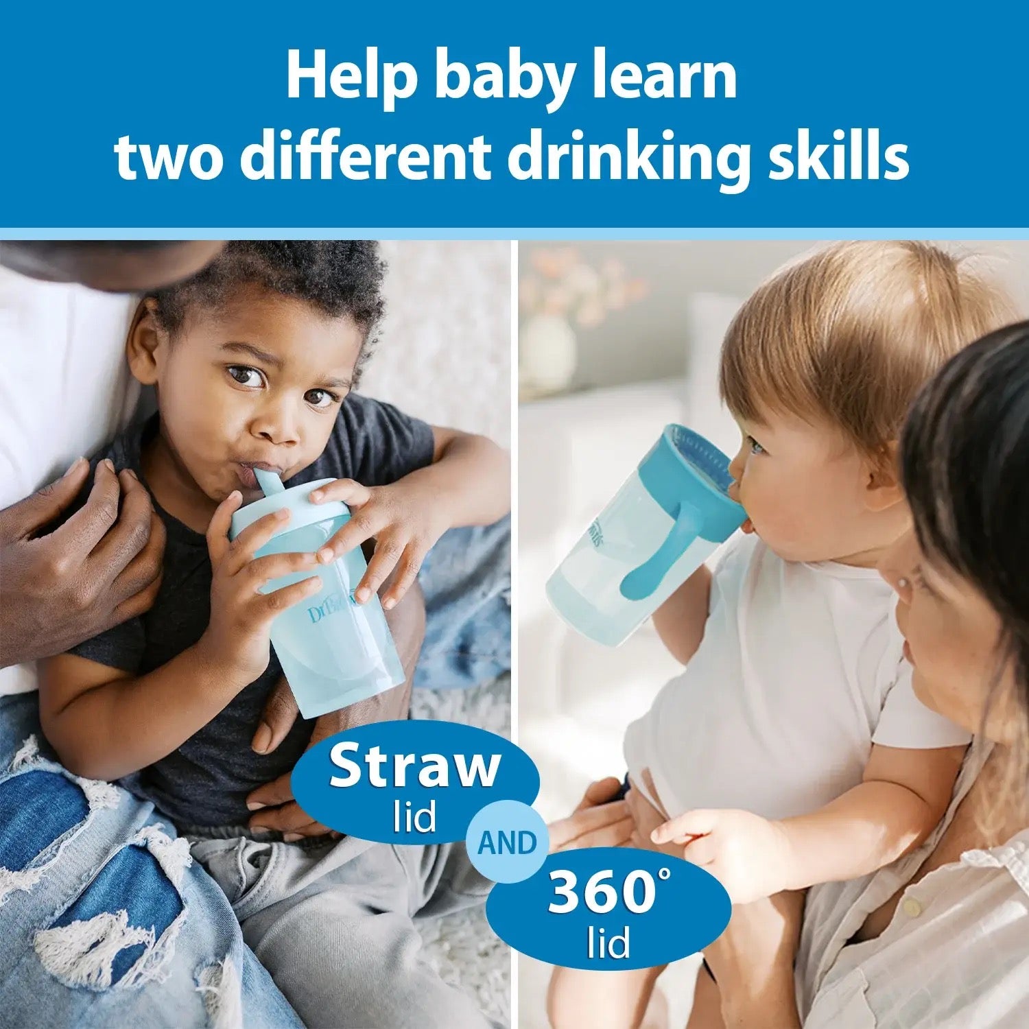 Dr. Brown's - Straw to 360 Cup Set | Ocean Blue | 9m+ | 300ml Dr. Brown's - Straw to 360 Cup Set | Ocean Blue | 9m+ | 300ml