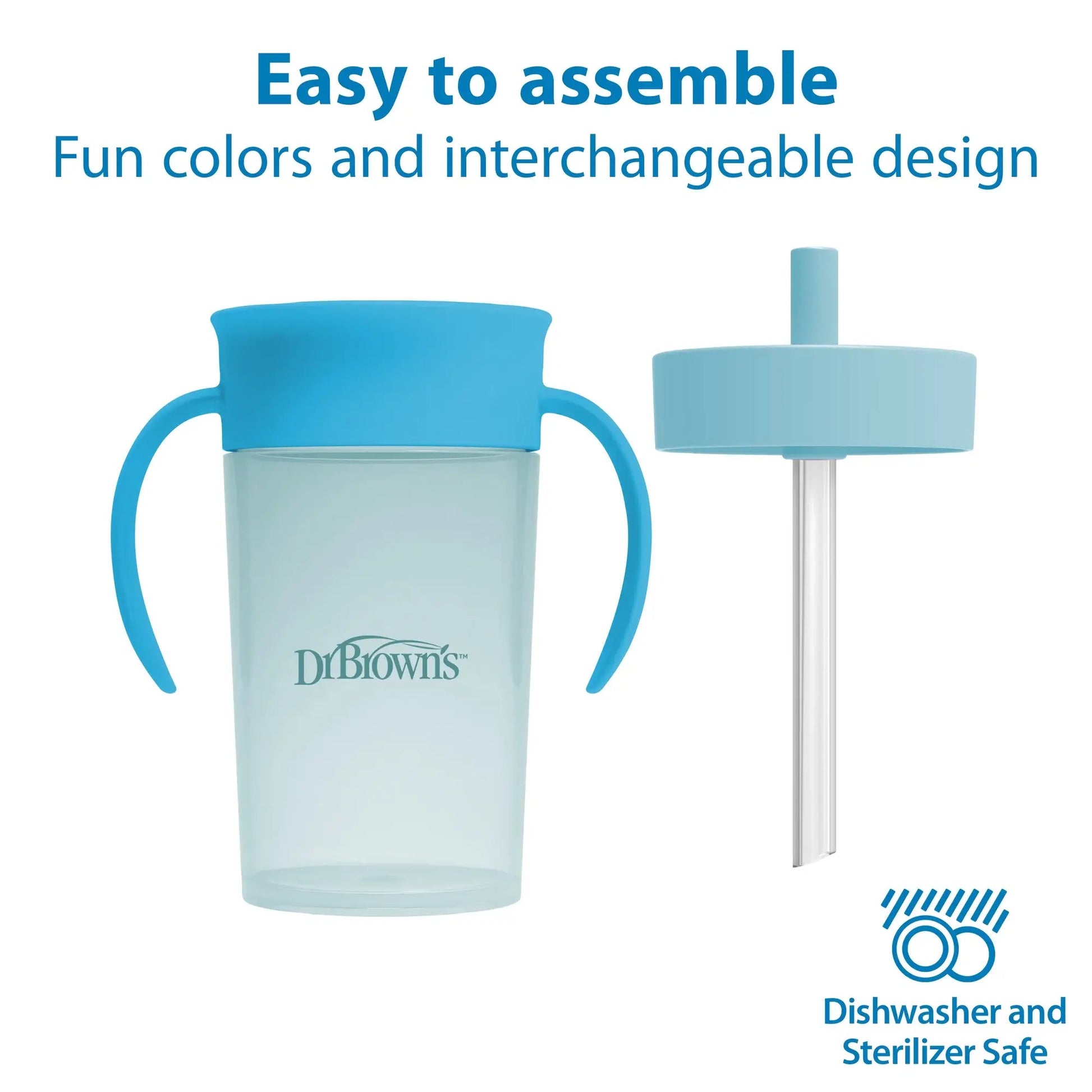 Dr. Brown's - Straw to 360 Cup Set | Ocean Blue | 9m+ | 300ml Dr. Brown's - Straw to 360 Cup Set | Ocean Blue | 9m+ | 300ml