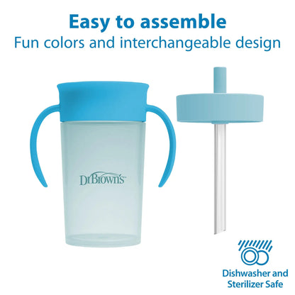Dr. Brown's - Straw to 360 Cup Set | Ocean Blue | 9m+ | 300ml