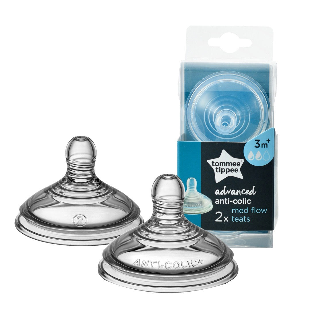 Tommee Tippee Advanced Anti-Colic Teat | Medium Flow | 2 Pack