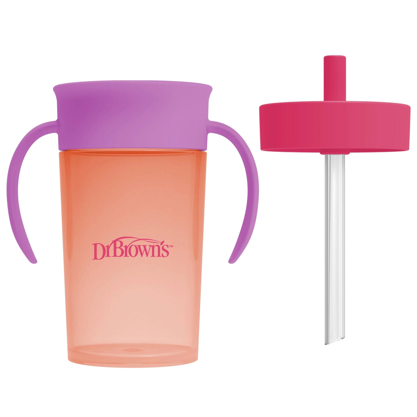 Dr. Brown's - Straw to 360 Cup Set | Pink Coral | 9m+ | 300ml