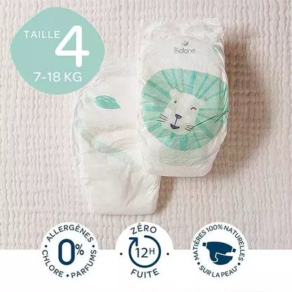 Biolane - Natural Diapers Size 4 | 7-18 kg | 44 Diapers