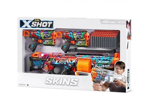 X-Shot - Skins Mix Combo Last Stand, Griefer, Flux and Menace Blasters | 8Y+