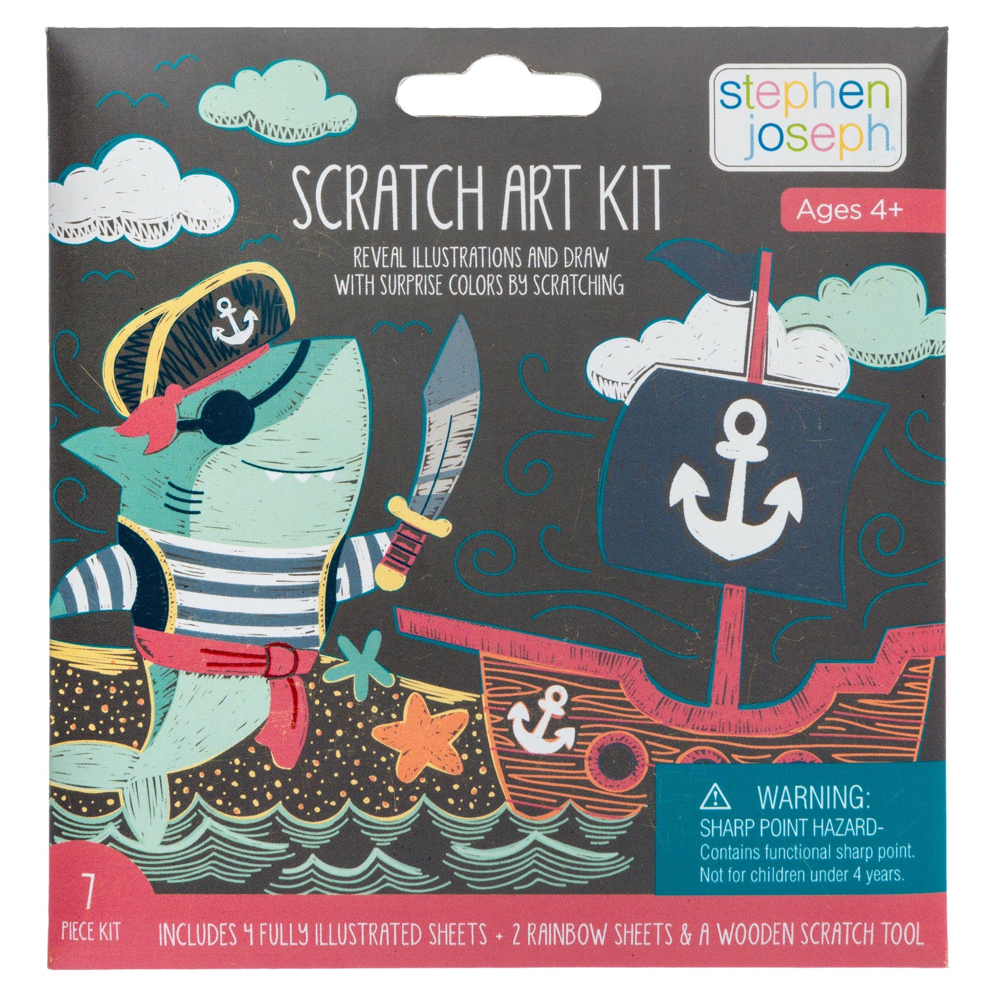 Stephen Joseph - Scratch Art Kit | Shark Stephen Joseph - Scratch Art Kit | Shark