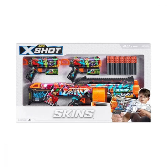 X-Shot - Skins Mix Combo Pack Last Stand and 2 Flux Blasters | 48 Darts | 8Y+
