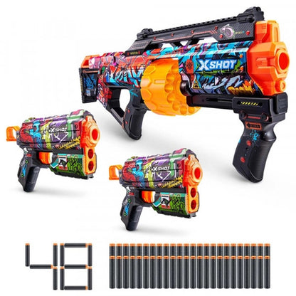 X-Shot - Skins Mix Combo Pack Last Stand and 2 Flux Blasters | 48 Darts | 8Y+