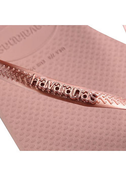 Havaianas - Slim Logo Flip Flops | Metallic Rose
