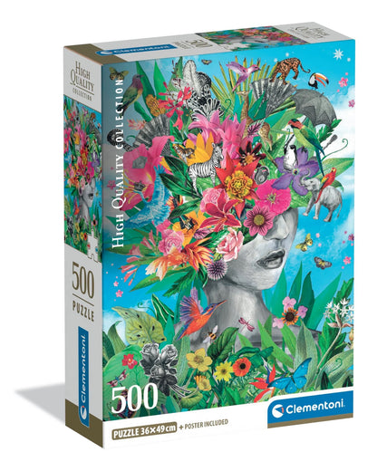 Clementoni - Head in the Jungle 500-Piece Jigsaw Puzzle (HQC Compact)