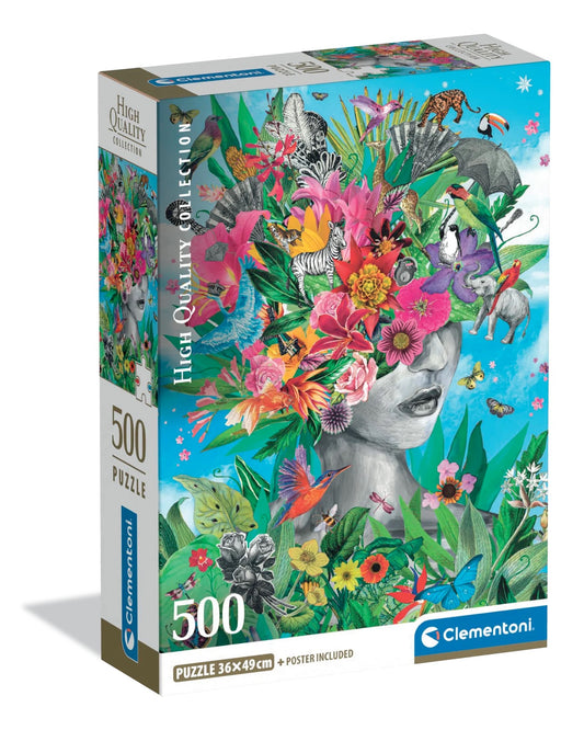 Clementoni - Head in the Jungle 500-Piece Jigsaw Puzzle (HQC Compact)