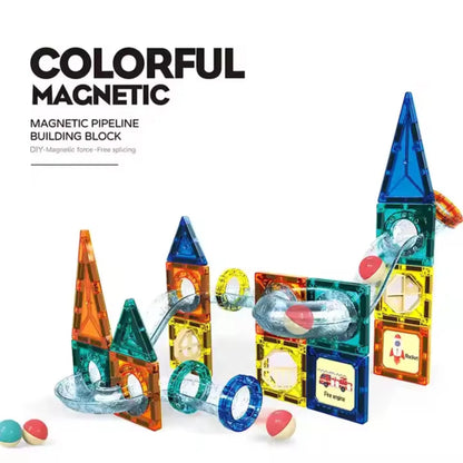 PLZ - Marble Run Magnetic Tiles | 73pcs