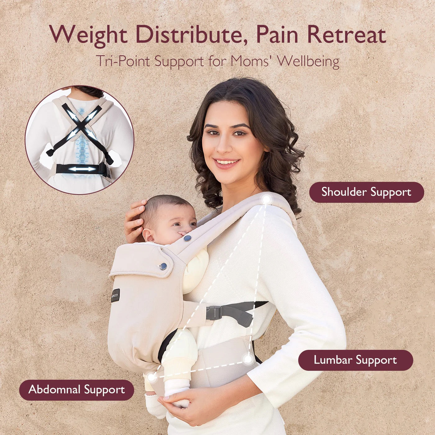 Momcozy - Baby Carrier Newborn to Toddler | Khaki