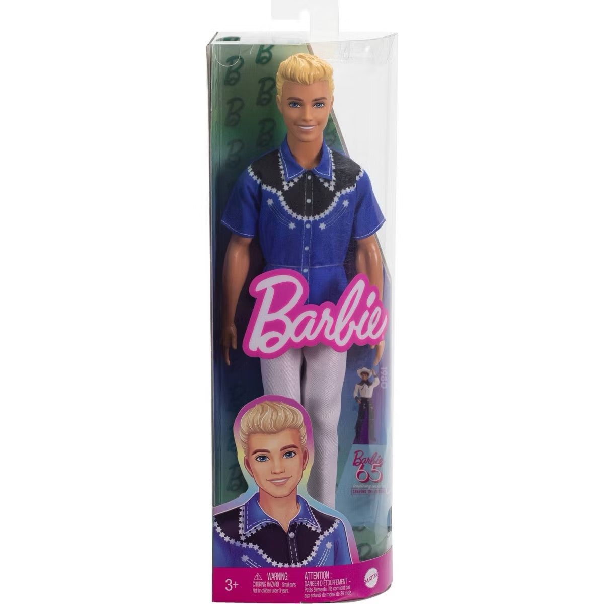 Barbie - Ken Fashionistas Doll | Blonde Hair Western Look | 65th Anniversary