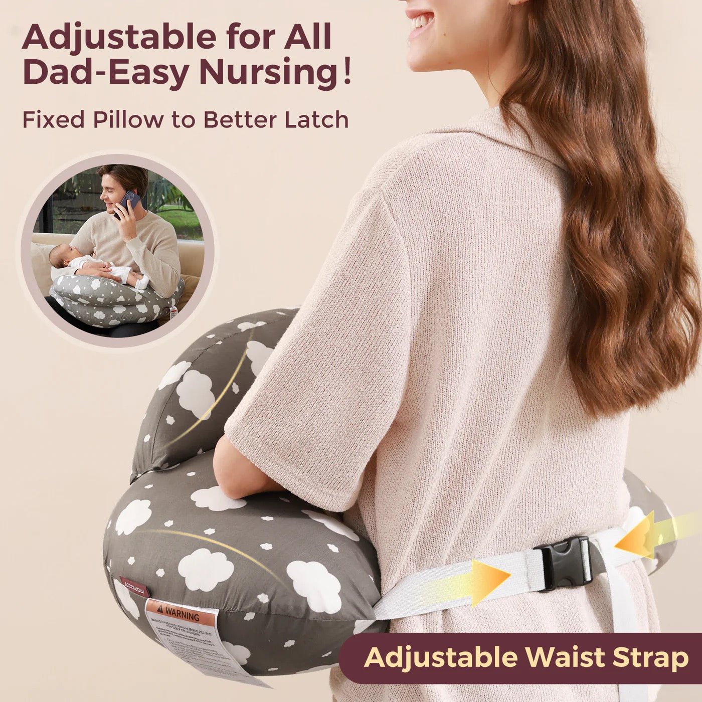 Momcozy - Adjustable Nursing Pillow | Grey Momcozy - Adjustable Nursing Pillow | Grey