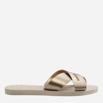 Havaianas - Slim Glitter Aqua Flip Flops | Metal Beige