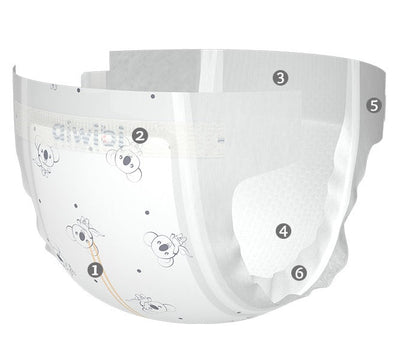 Aiwibi Diapers Size 4 | L (9-14 kg) | 44 Count