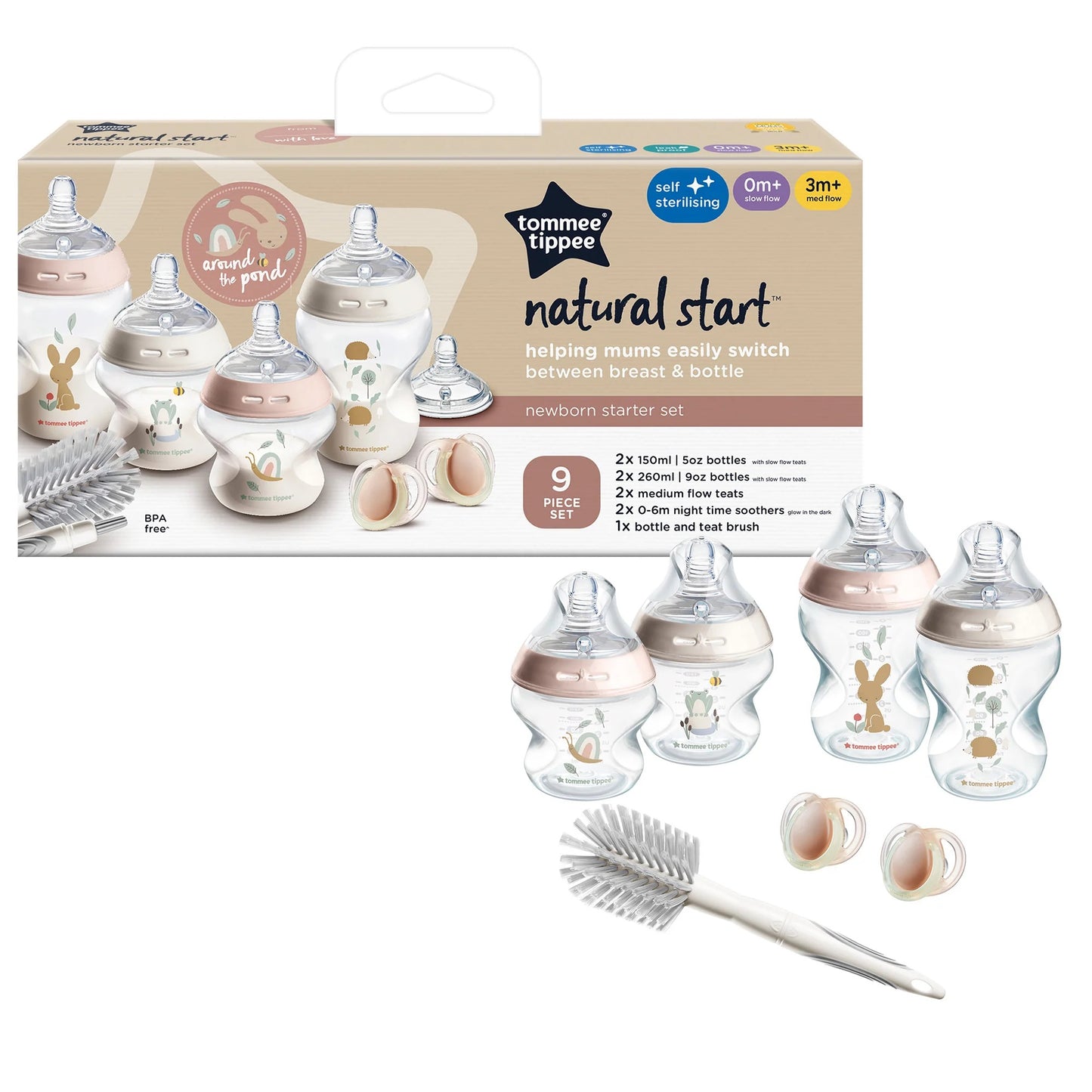 Tommee Tippee Closer to Nature Newborn Starter Kit | 9pcs