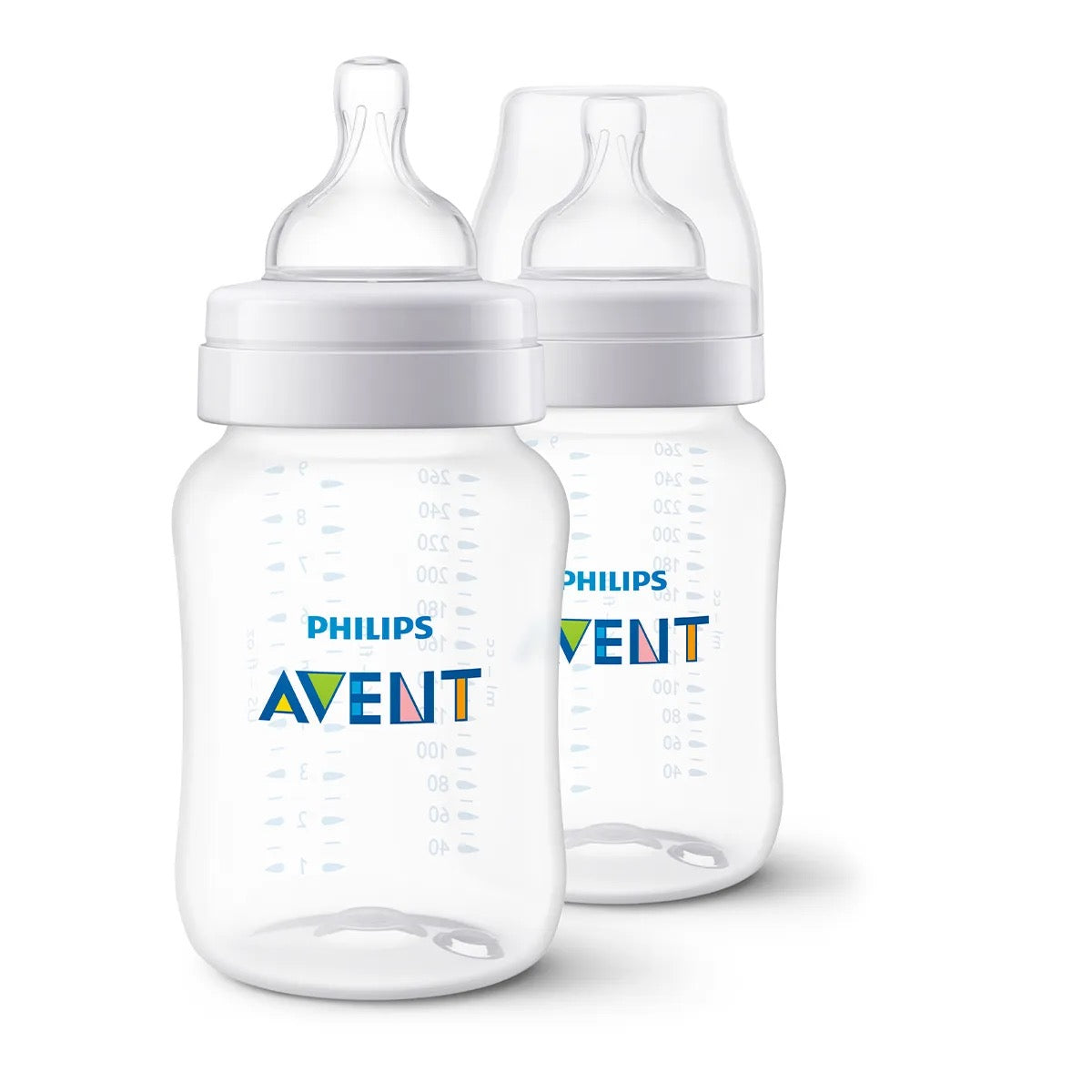Philips Avent - Anti-Colic Baby Bottle White 260ml | Pack of 2 | 1m+ Philips Avent - Anti-Colic Baby Bottle White 260ml | Pack of 2 | 1m+
