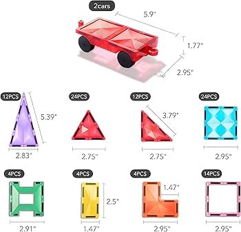 Mideer - Colorful Magnetic Tiles | 100pcs Mideer - Colorful Magnetic Tiles | 100pcs