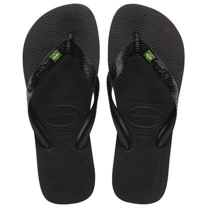 Havaianas - Kid's Brasil Logo Flip Flops | Black