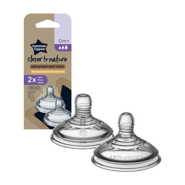 Tommee Tippee Advanced Anti-Colic Variable Flow Teats (0m+) x2 Tommee Tippee Advanced Anti-Colic Variable Flow Teats (0m+) x2
