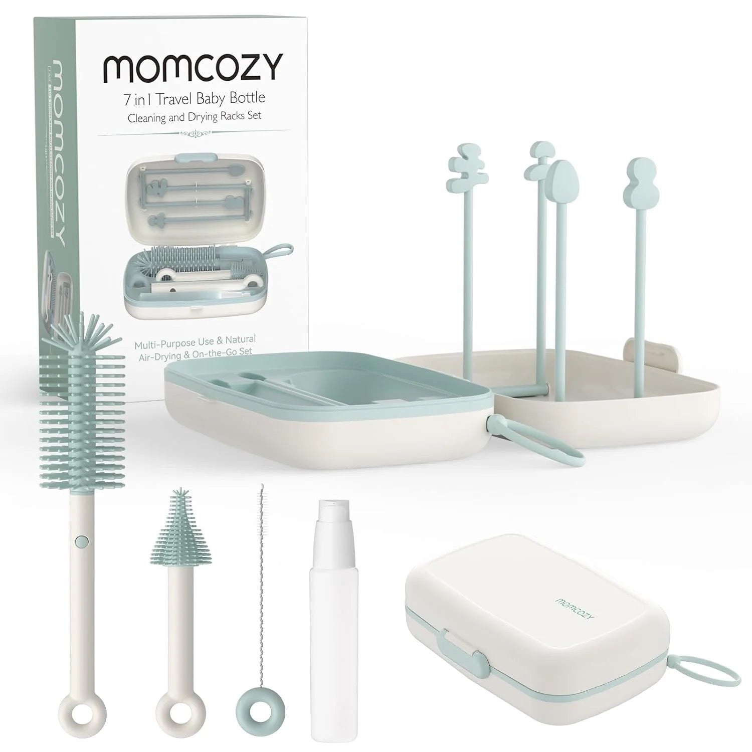 Momcozy - 7 in 1 Bottle Brush + Rack Set Momcozy - 7 in 1 Bottle Brush + Rack Set