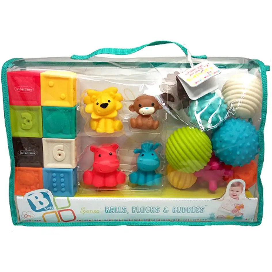 Infantino - Balls, Blocks & Buddies 20 Pieces Activity Play Set