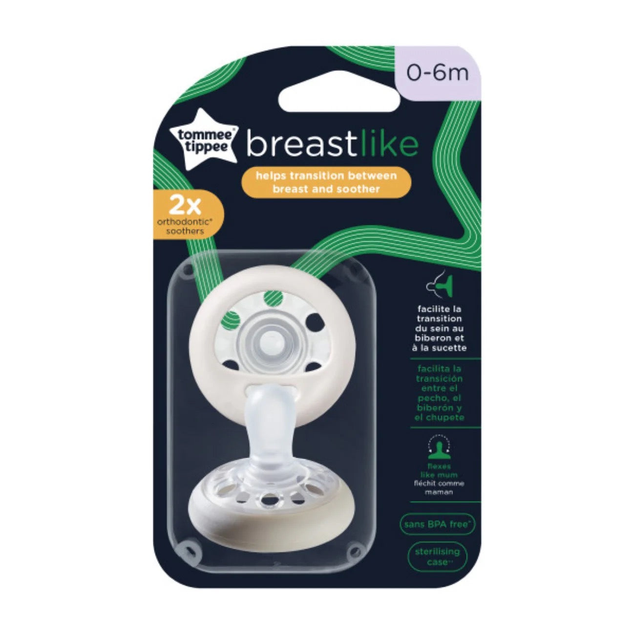 Tommee Tippee - Breastlike Night Soother | 0-6M | Glow in the Dark | 2 Pack Tommee Tippee - Breastlike Night Soother | 0-6M | Glow in the Dark | 2 Pack