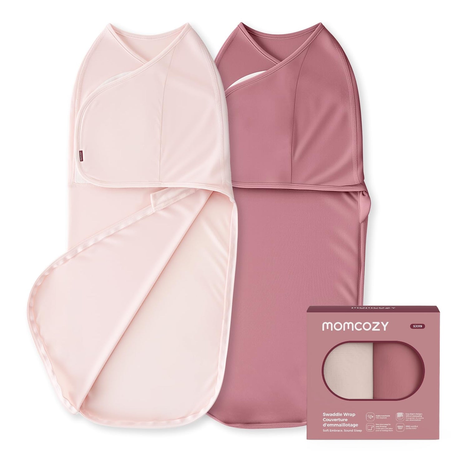 Momcozy - Swaddle Wraps | 0-3M, 2-Pack, Pink