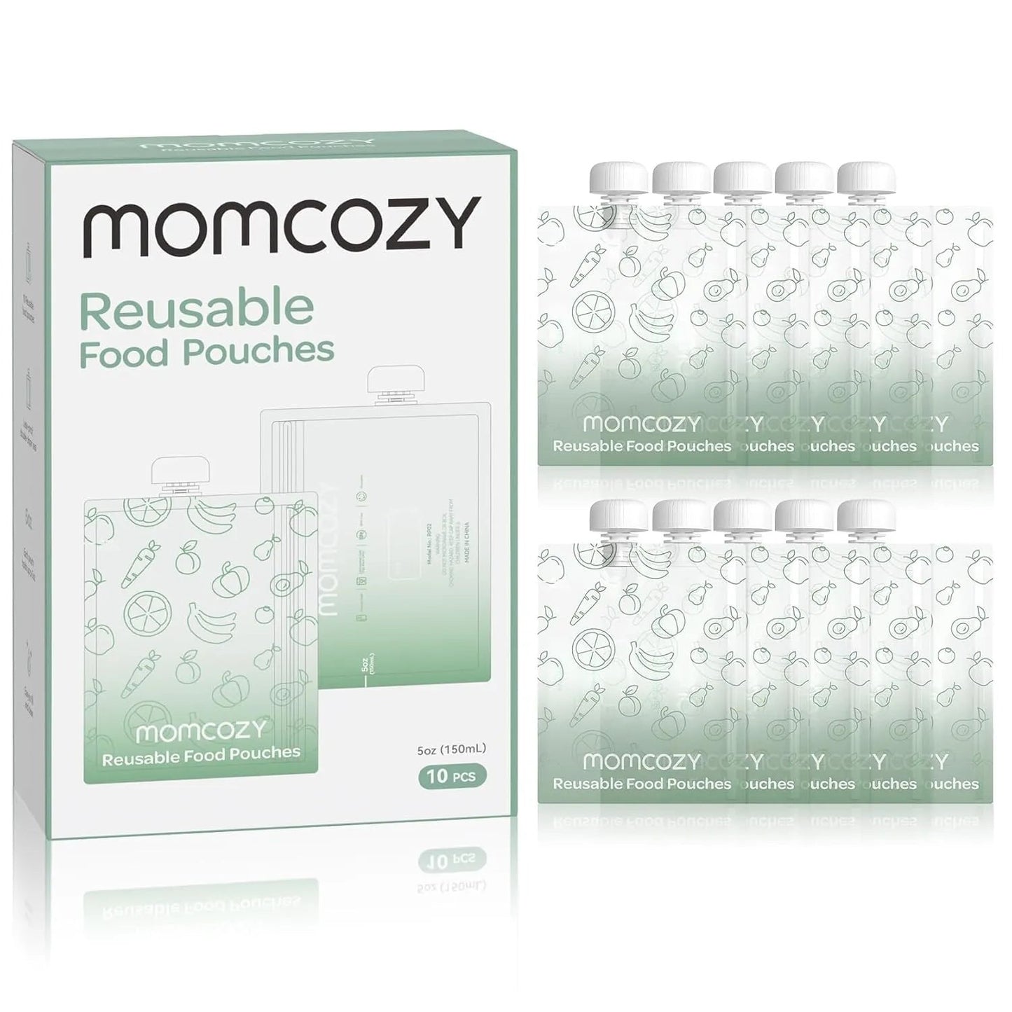 Momcozy - 10 Reusable Baby Food Pouches | 100ml