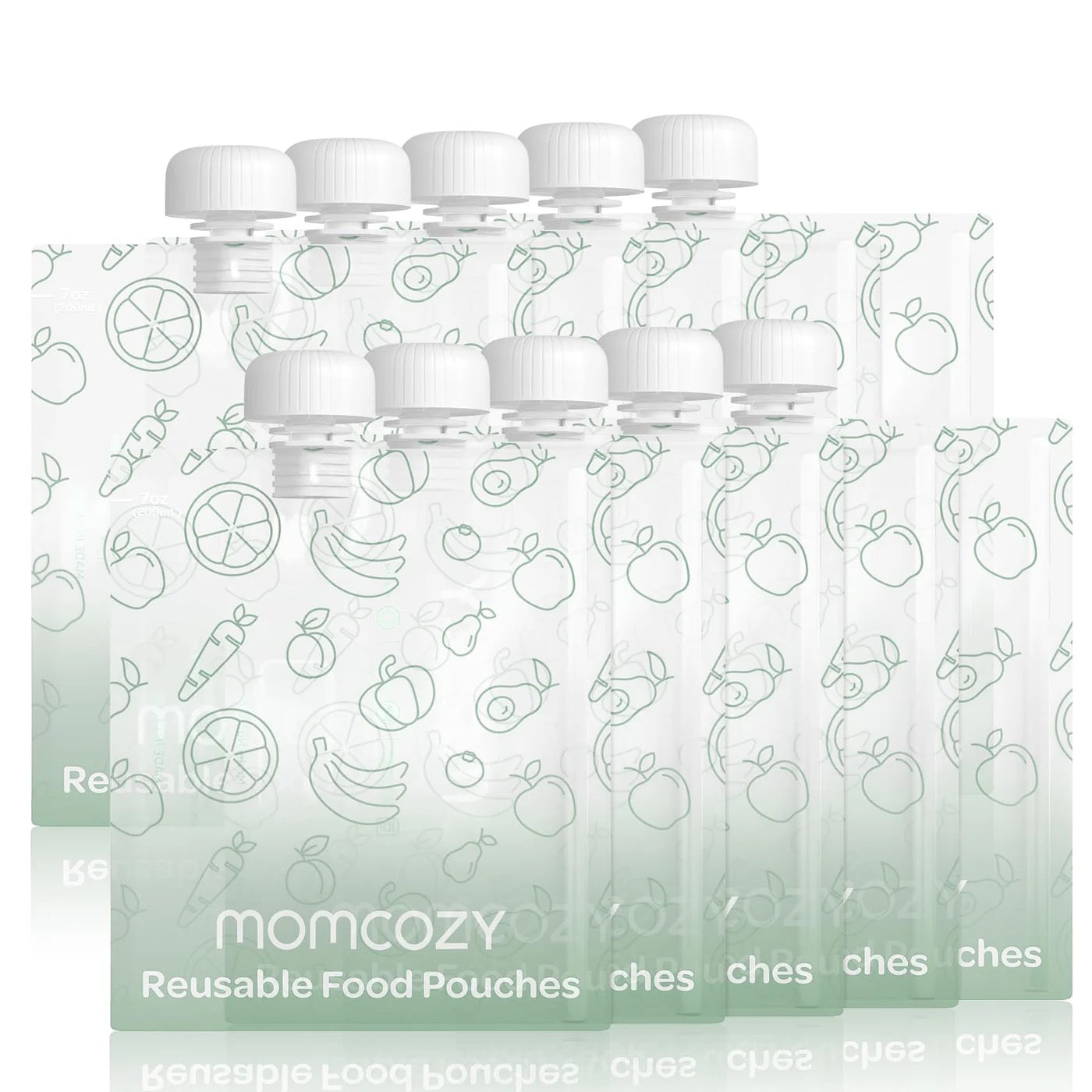 Momcozy - 10 Reusable Baby Food Pouches | 100ml